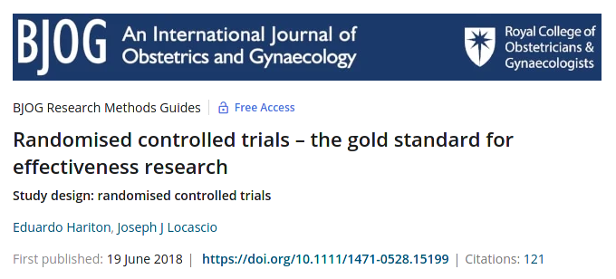 Screenshot of a paper in BJOG by Hariton and Locascio